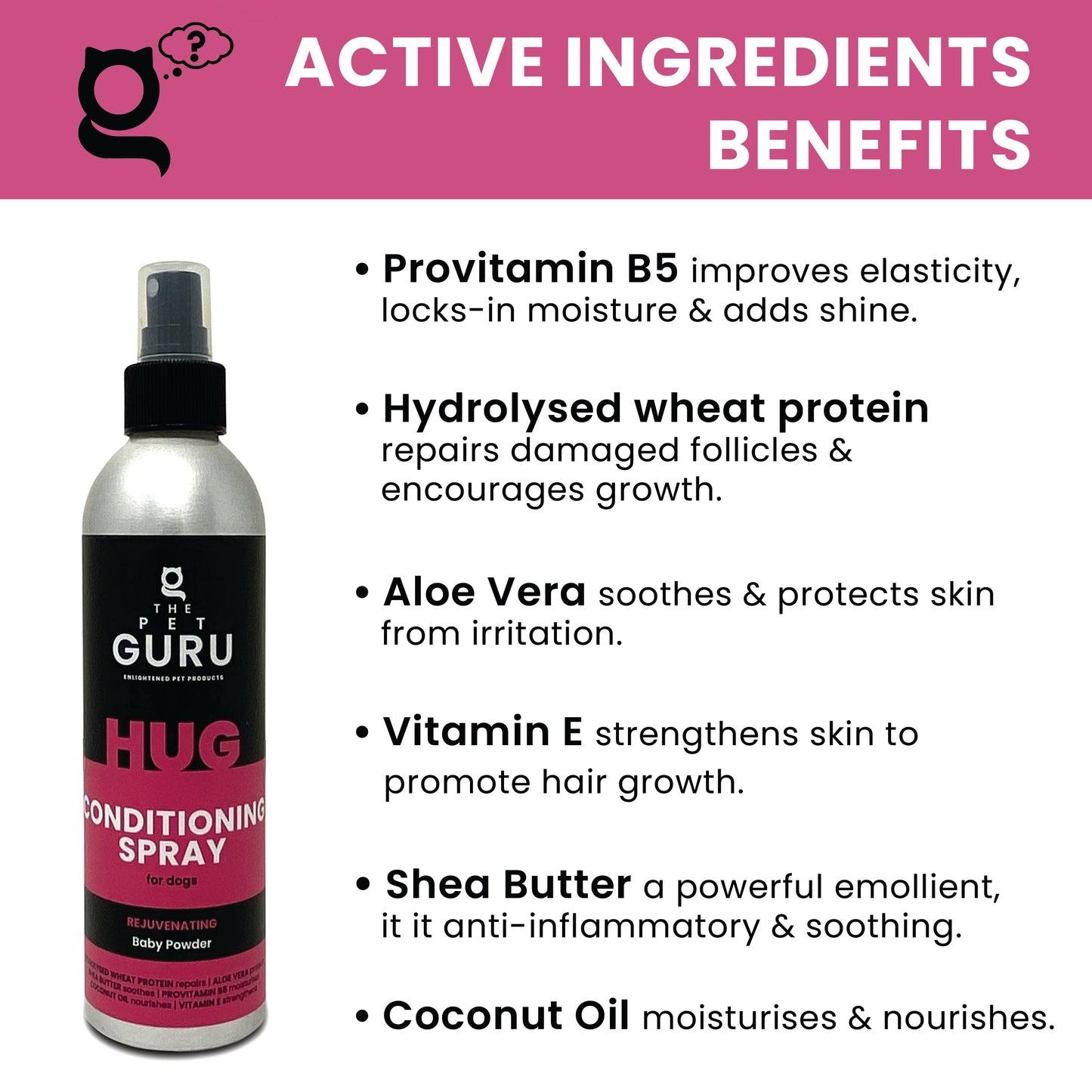 HUG - baby powder- rejuvenating conditioning spray, 250ml