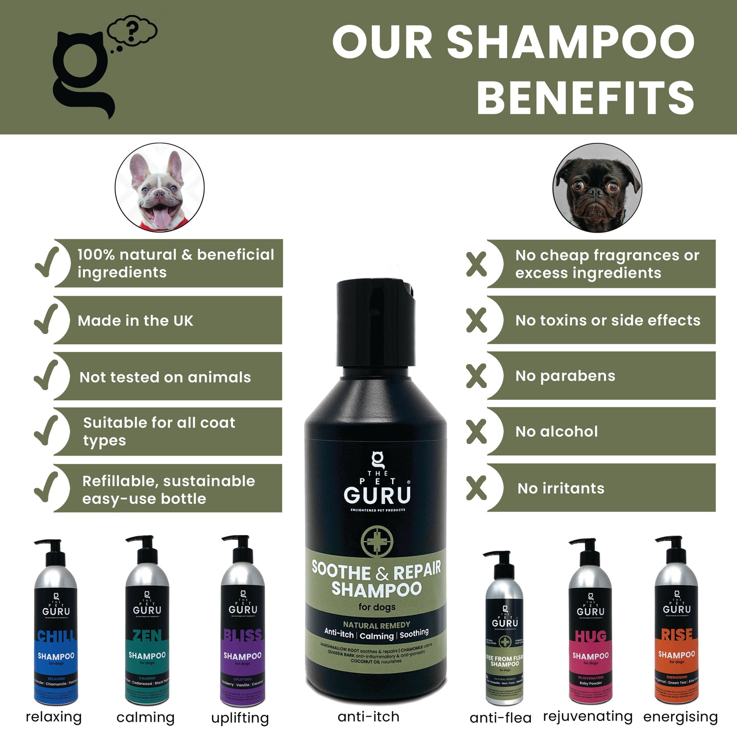 Soothe and Repair anti-itch shampoo, 250ml and 500ml