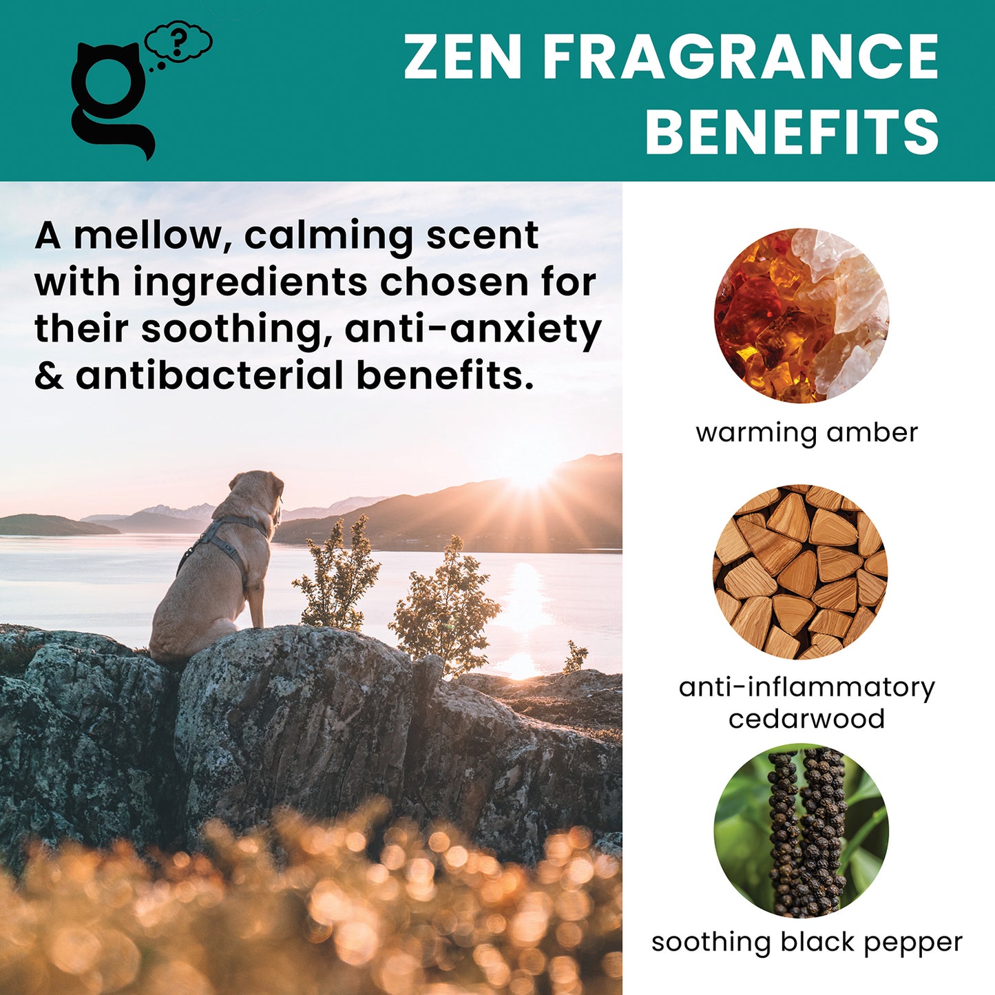 ZEN - amber cedarwood black pepper - calming conditioning spray, 250ml