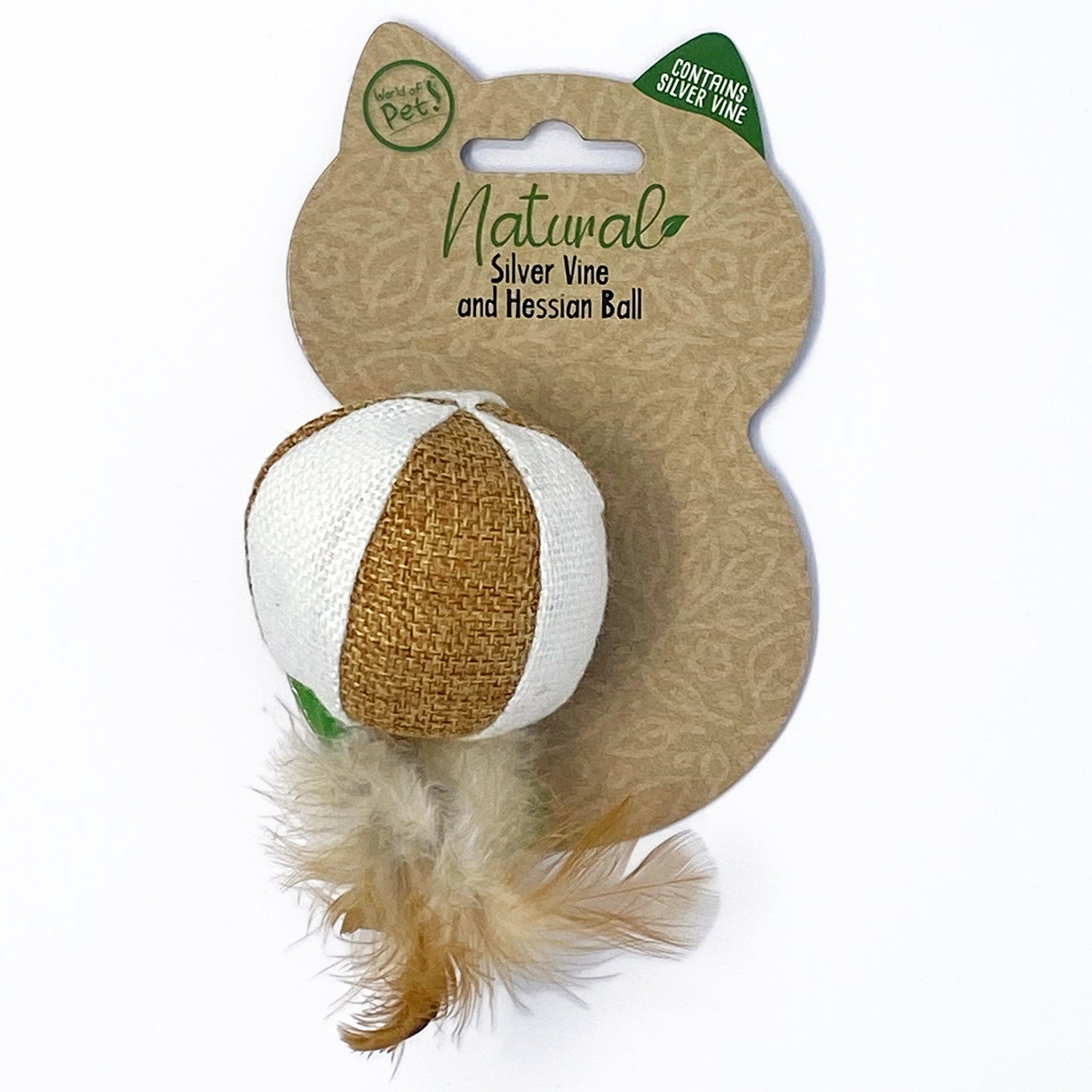 Hessian Feather Ball Cat Toy