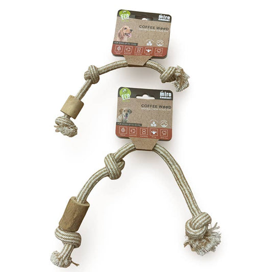Miro & Makauri Coffee Wood Chew N Tug Toy: 2 Sizes
