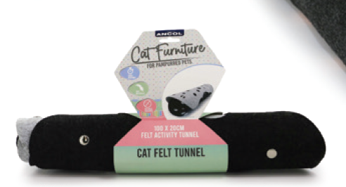 Collapsible Felt Cat Tunnel : Grey