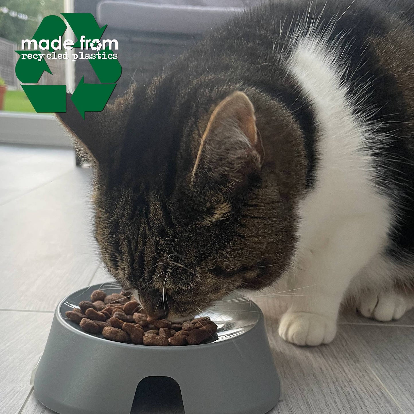 Recyled Plastic Shallow Cat Feeding Bowl
