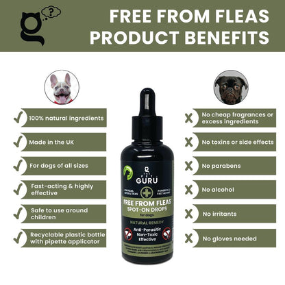the pet guru free from fleas spot on natural flea treatment for dogs benefits