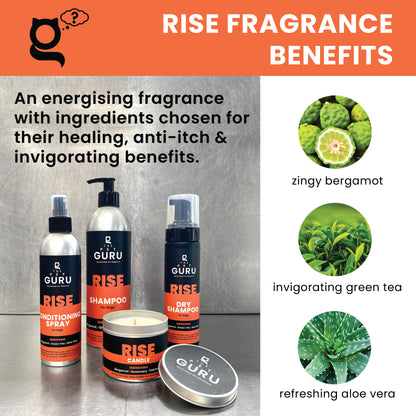 RISE energising shampoo - bergamot green tea aloe vera, 500ml