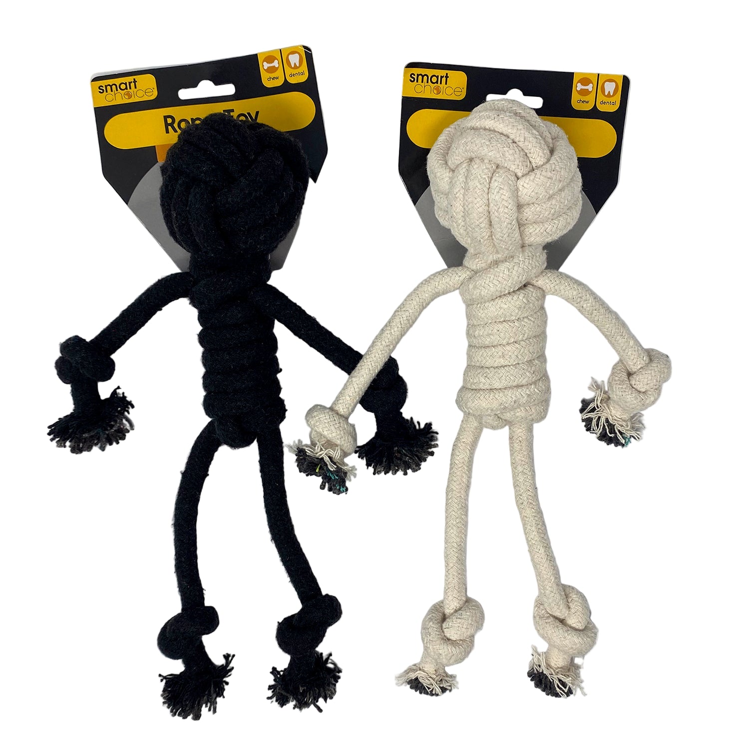 Black and white rope toys for dogs 