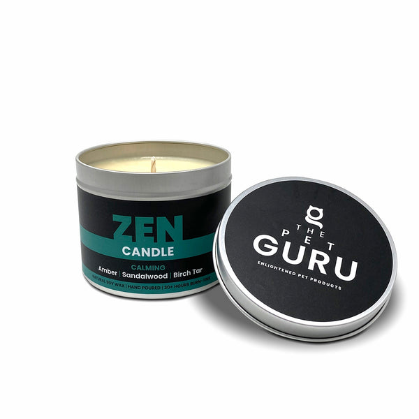 Scented Soy Candle, Zen – calming amber sandalwood birch tar
