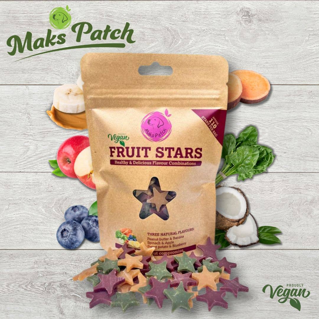 Maks Patch Fruit Stars - Vegan Dog Treats, 85gm